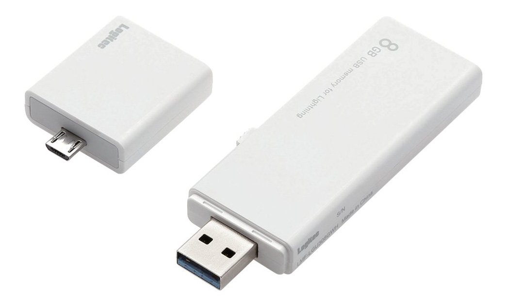Amazon | ロジテック USBメモリ 8GB USB3.0 ライトニング対応 microUSB